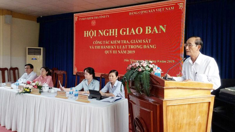 Tỉnh ủy Bình Dương giao ban công tác công tác kiểm tra, giám sát và thi hành kỷ luật trong Đảng quý III năm 2019