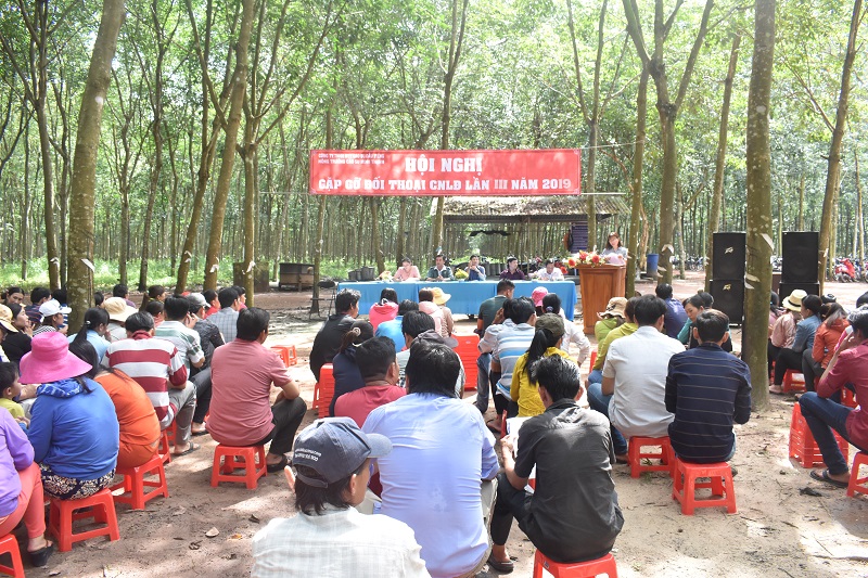 Nông trường Cao su Minh Thạnh tổ chức lễ kết nạp đảng viên mới và Hội nghị gặp gỡ người lao động lần thứ 3 năm 2019