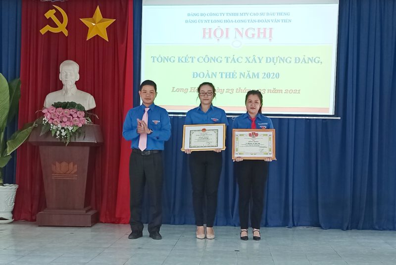 Đảng ủy cơ sở Nông trường cao su Long Hòa, Đoàn Văn Tiến, Long Tân tổng kết công tác xây dựng Đảng, đoàn thể năm 2020