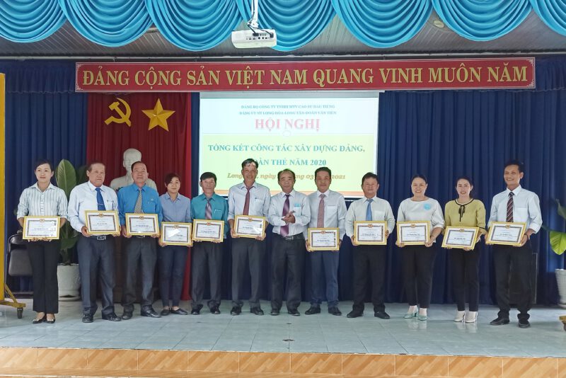 Đảng ủy cơ sở Nông trường cao su Long Hòa, Đoàn Văn Tiến, Long Tân tổng kết công tác xây dựng Đảng, đoàn thể năm 2020