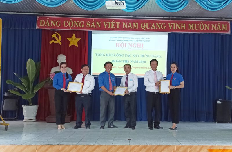 Đảng ủy cơ sở Nông trường cao su Long Hòa, Đoàn Văn Tiến, Long Tân tổng kết công tác xây dựng Đảng, đoàn thể năm 2020