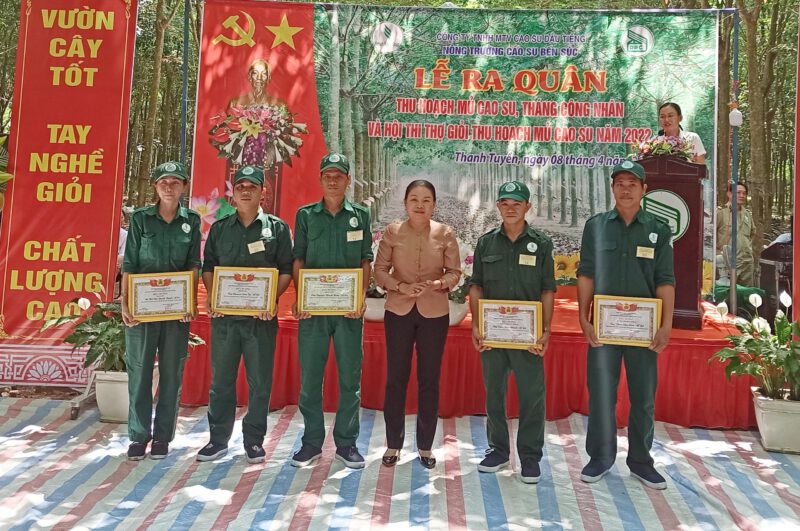 Nông trường Cao su Bến Súc, thúc đẩy phong trào rèn luyện tay nghề cạo mủ, nâng cao hiệu quả sản xuất