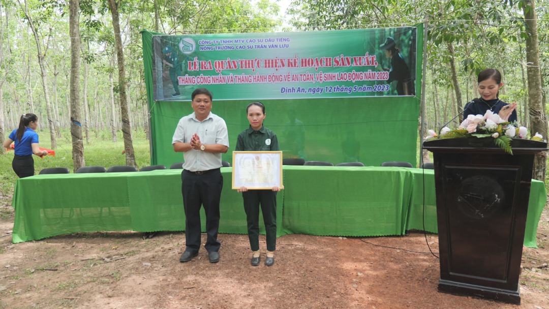 Nông trường Cao su Trần Văn Lưu quyết tâm hoàn thành nhiệm vụ được giao